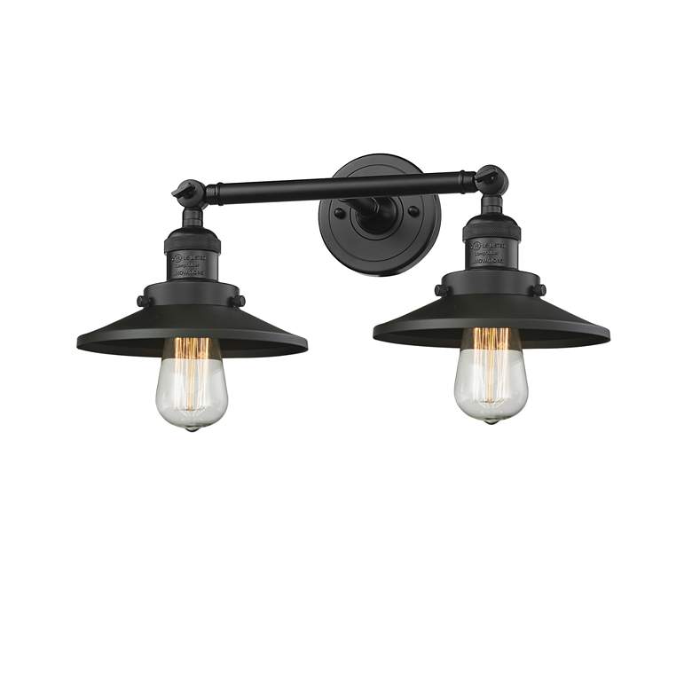 Image 5 Railroad 2 Light 18" LED Bath Light - Matte Black - Matte Black Shade more views