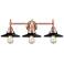 Railroad 26" Wide Antique Copper 3-Light Vanity Bath Light