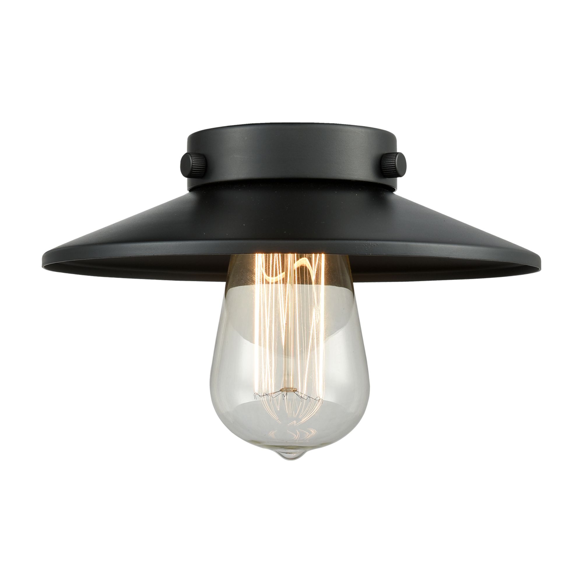 Image 4 Railroad 32" 3-Light Antique Copper Bath Light w/ Matte Black Shade more views