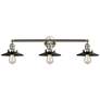 Railroad 32" 3-Light Brushed Satin Nickel Bath Light w/ Matte Black Sh