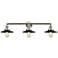 Railroad 32" 3-Light Brushed Satin Nickel Bath Light w/ Matte Black Sh