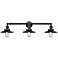 Railroad 32" Wide Matte Black 3-Light LED Vanity Bath Light