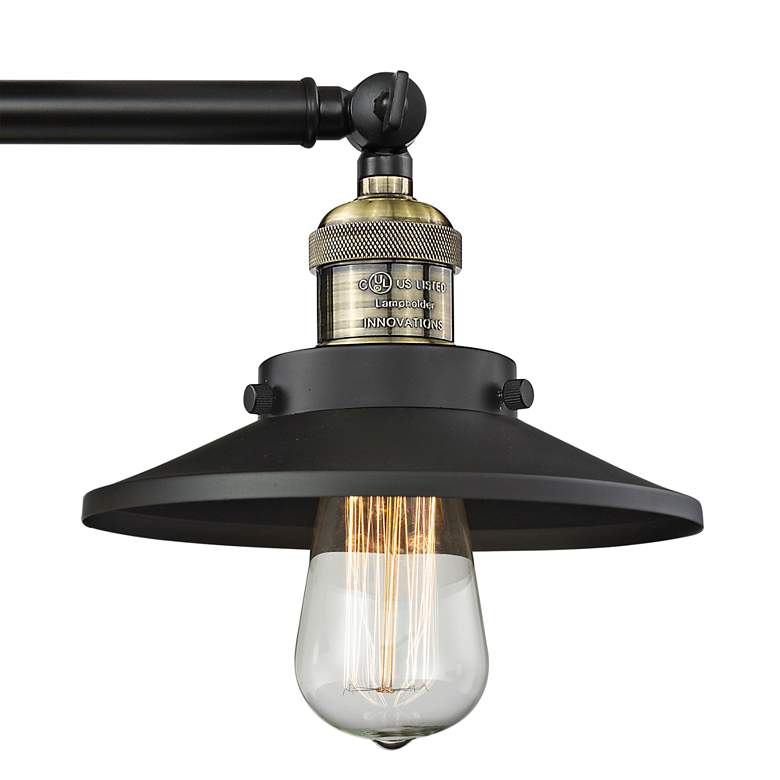 Image 2 Railroad 32 inchW Black and Brass 3-Light Adjustable Bath Light more views