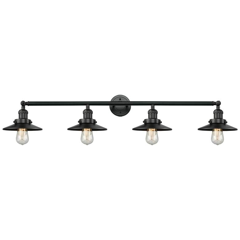 Image 1 Railroad 4 Light 44" LED Bath Light - Matte Black - Matte Black Shade