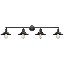 Railroad 4 Light 44" LED Bath Light - Matte Black - Matte Black Shade