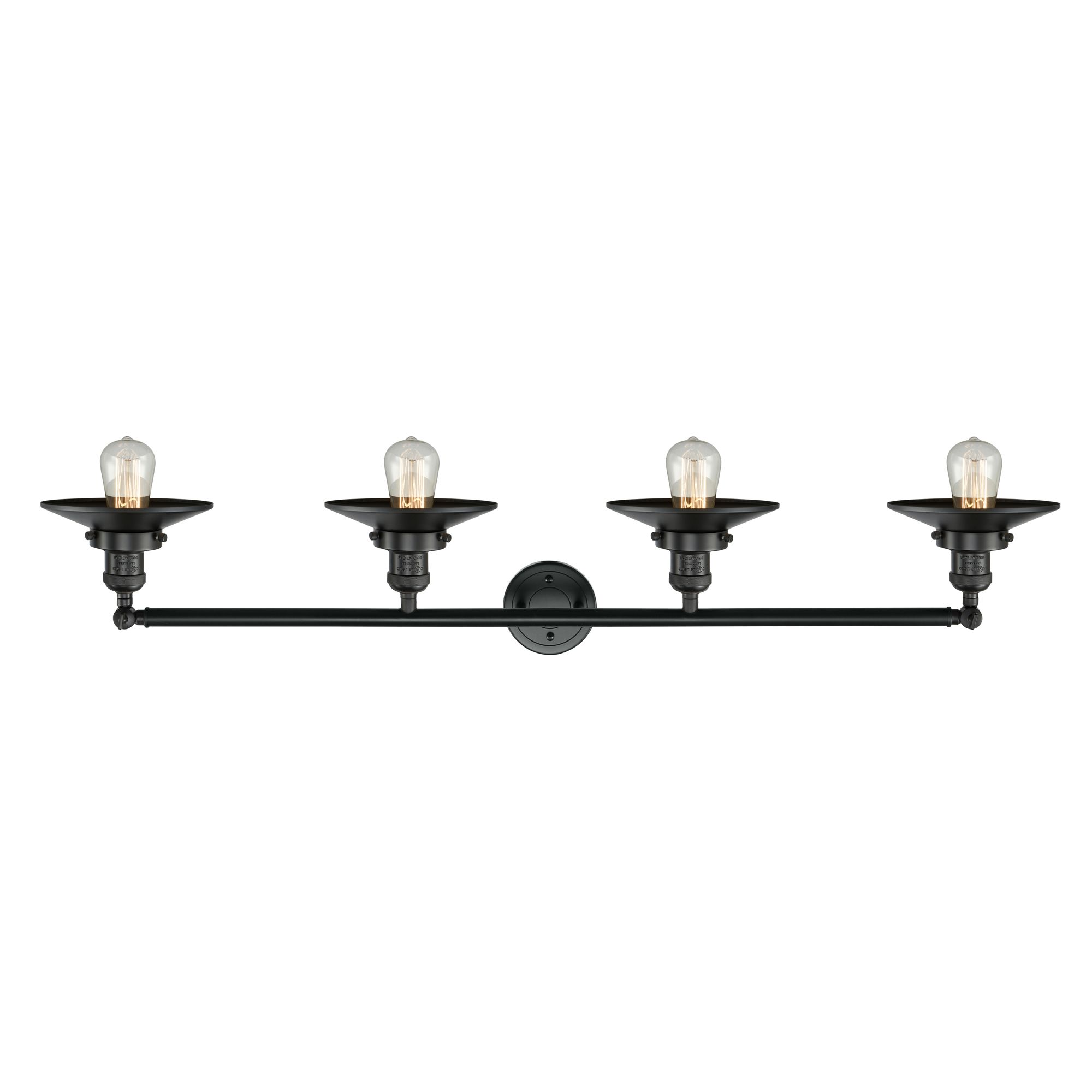 Image 2 Railroad 44" Wide Matte Black 4-Light LED Vanity Bath Light more views