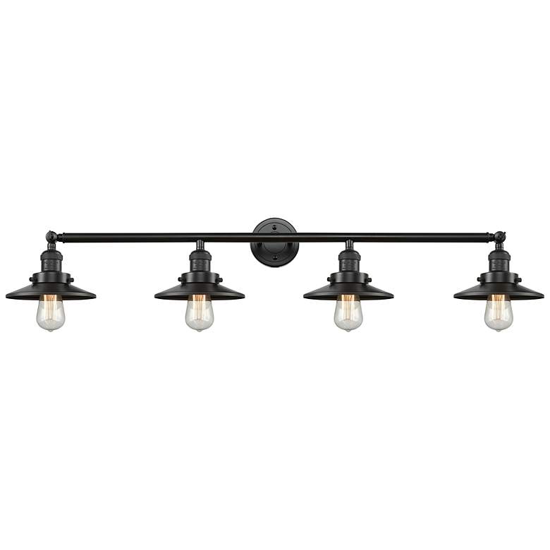 Image 1 Railroad 44" Wide Oil-Rubbed Bronze 4-Light Bath Light