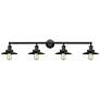 Railroad 46" Wide Matte Black 4-Light Bath Light