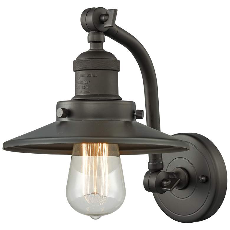 Image 1 Railroad 5" LED Sconce - Bronze Finish - Bronze Shade