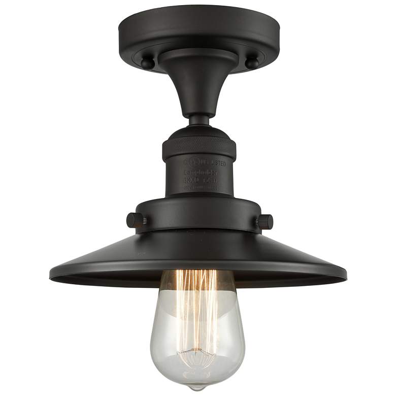 Image 1 Railroad 7" LED Semi-Flush Mount - Oil Rubbed Bronze - Oil Rubbed Bro