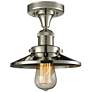 Railroad 7" Polished Nickel Semi Flush Mount