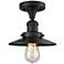 Railroad 7" Wide Matte Black LED Ceiling Light