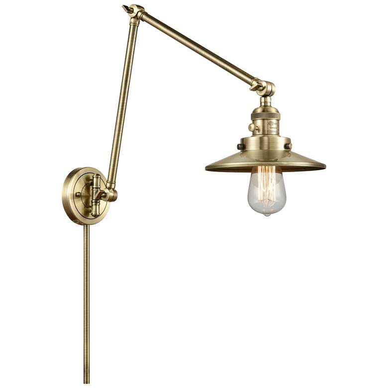 Image 1 Railroad 8" Antique Brass Double Extension Swing Arm