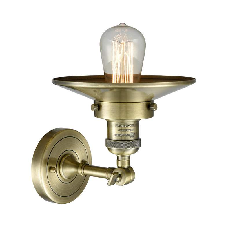 Image 2 Railroad 8" Antique Brass Sconce more views
