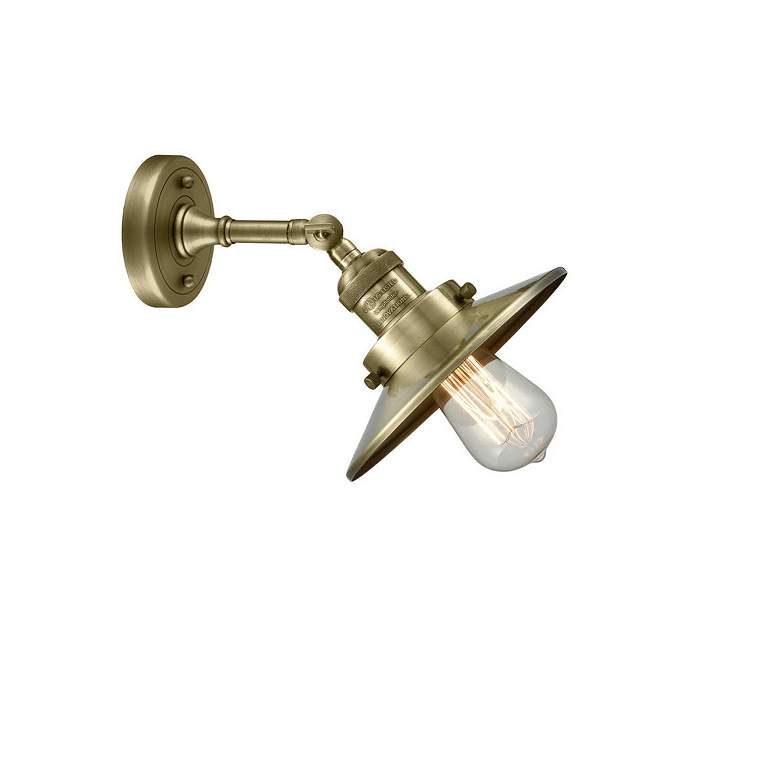 Image 3 Railroad 8" Antique Brass Sconce more views