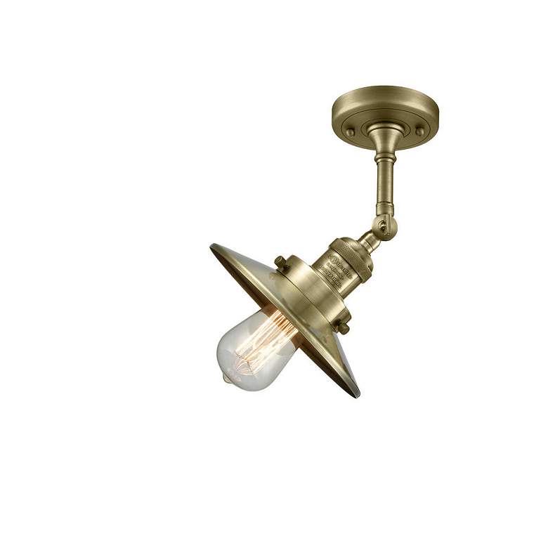 Image 5 Railroad 8" Antique Brass Sconce more views