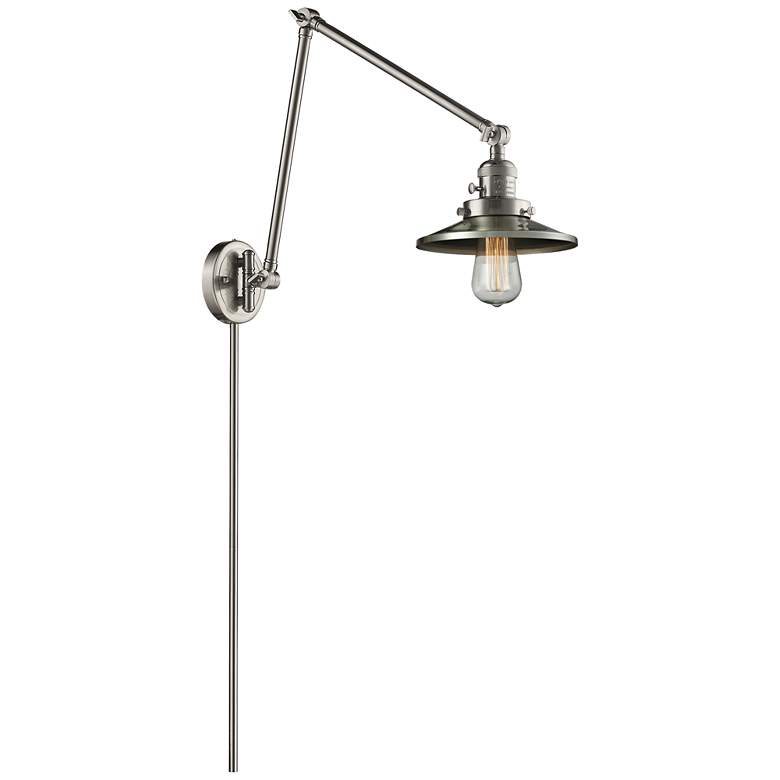 Image 1 Railroad 8" Brushed Satin Nickel Double Extension Swing Arm