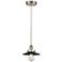Railroad 8" Brushed Satin Nickel Mini Pendant w/ Matte Black Shade