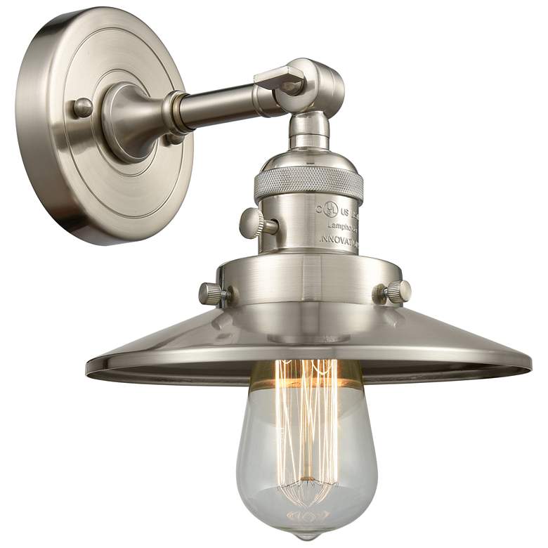 Image 1 Railroad 8" Brushed Satin Nickel Sconce