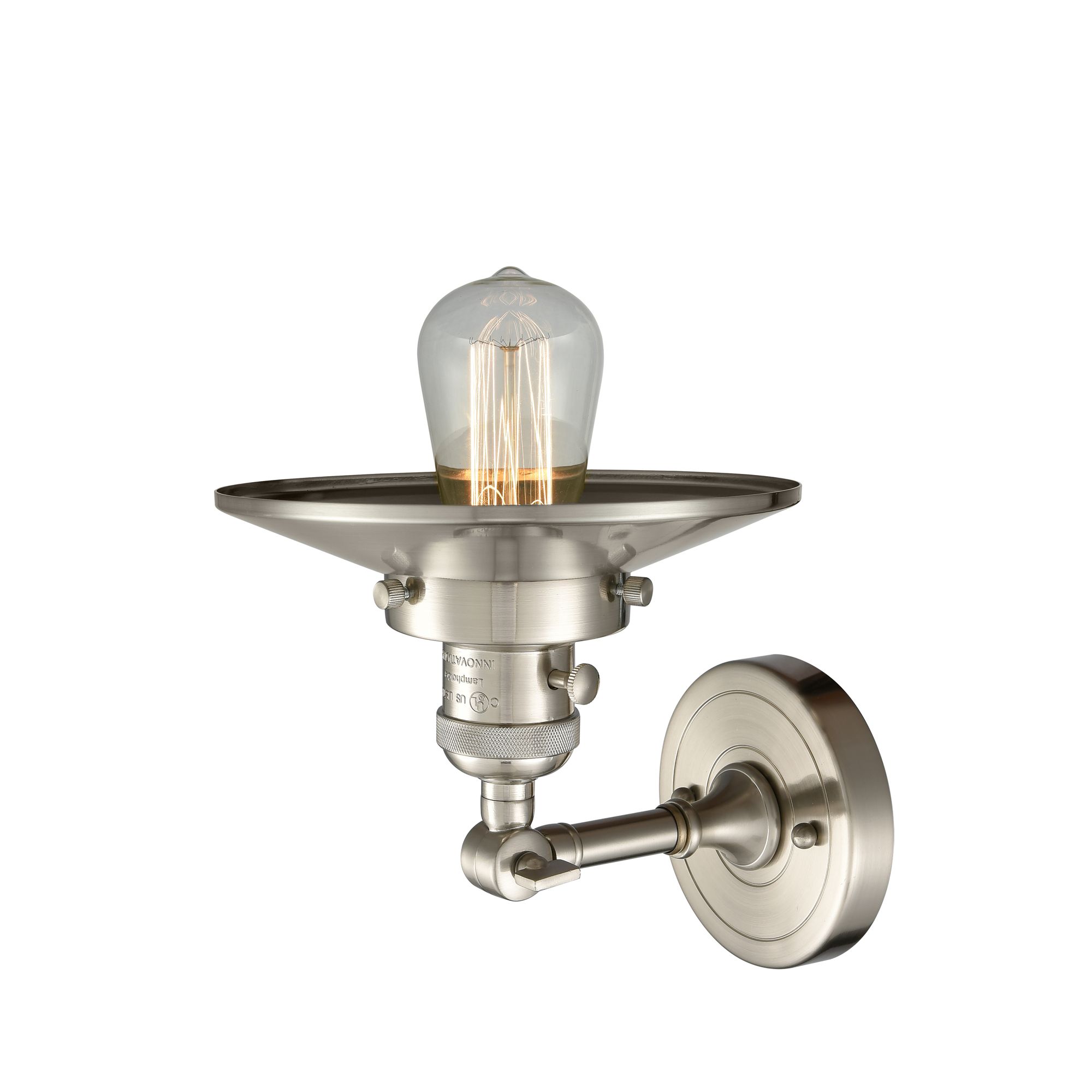 Image 3 Railroad 8" Brushed Satin Nickel Sconce more views