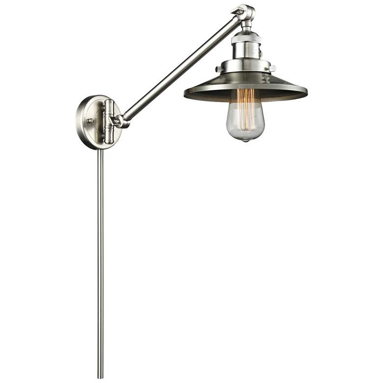 Image 1 Railroad 8" Brushed Satin Nickel Swing Arm
