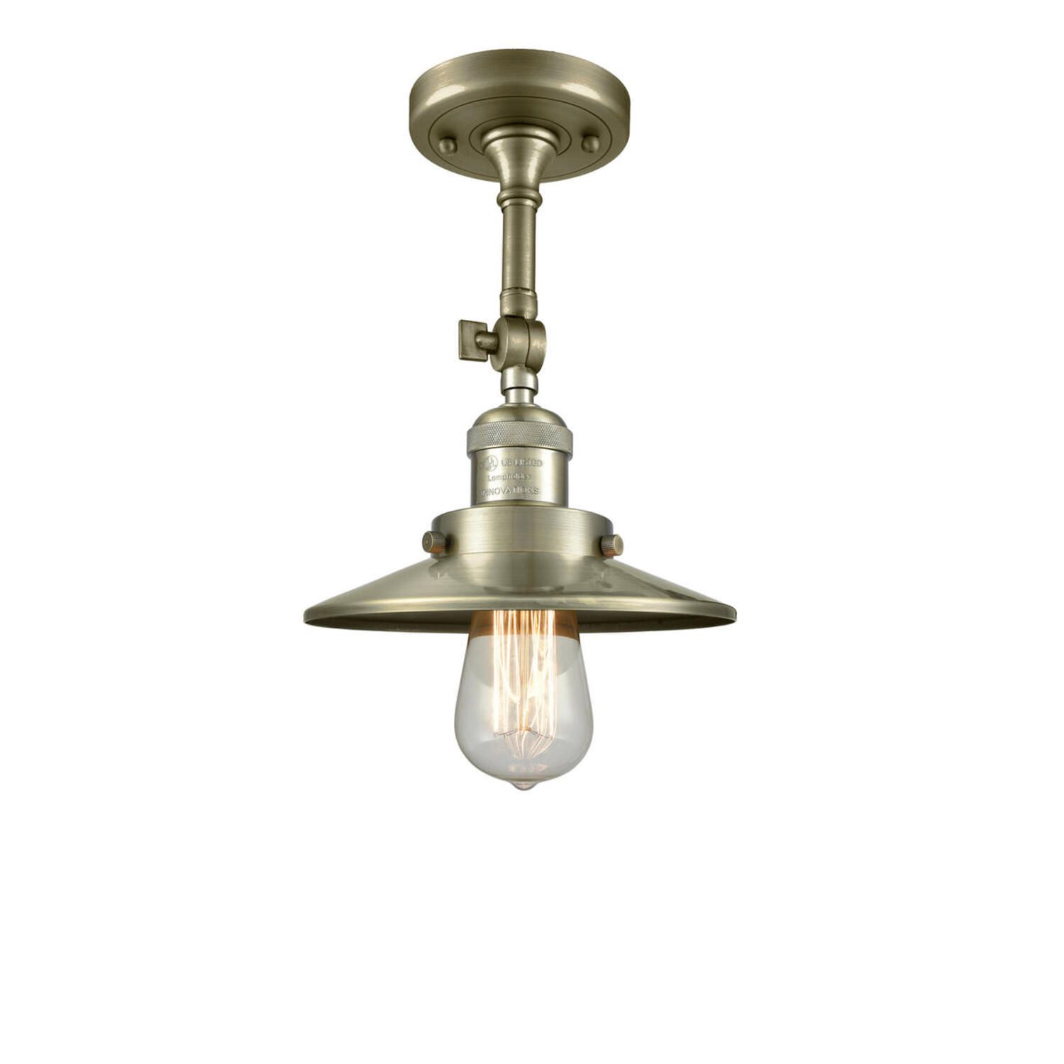 Image 4 Railroad 8" High Antique Brass Wall Sconce more views