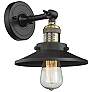 1_Railroad 8" High Black Antique Brass LED Wall Sconce