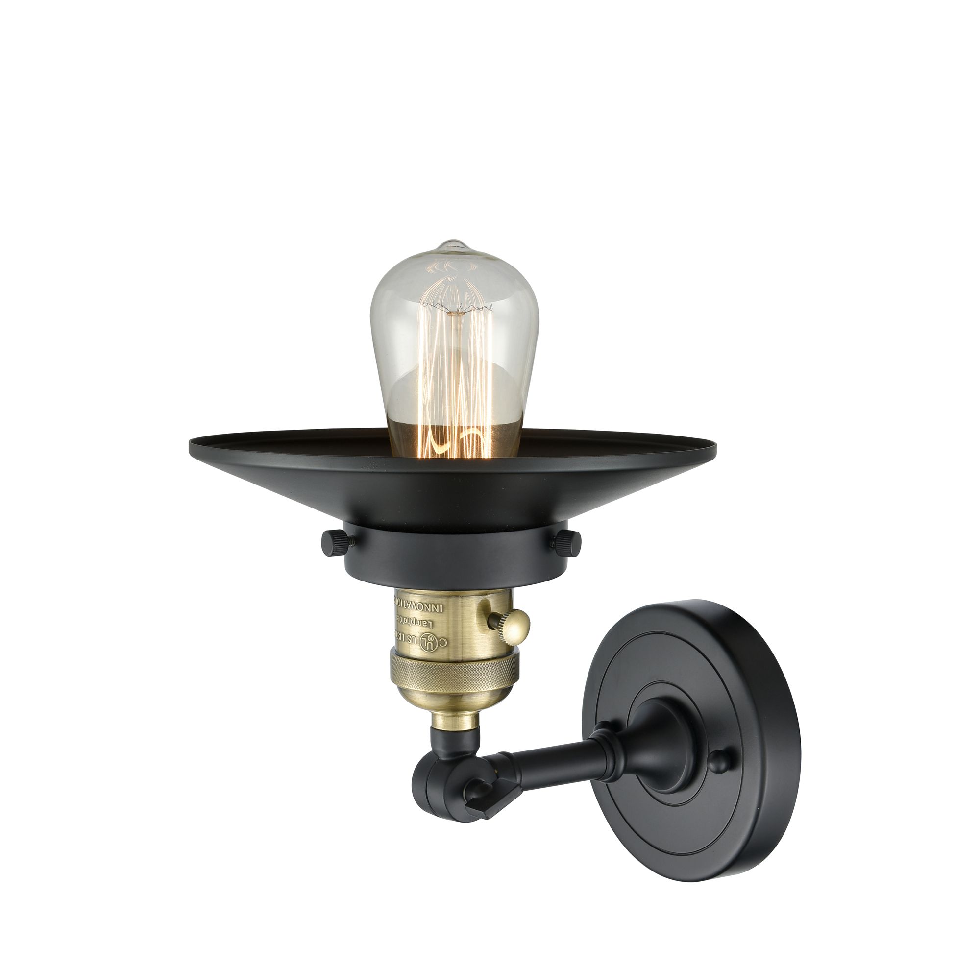 Image 2 Railroad 8" High Black Antique Brass Wall Sconce more views