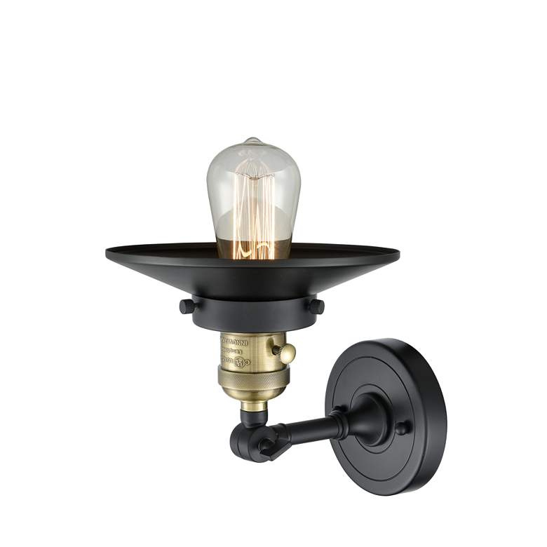 Image 2 Railroad 8" High Black Antique Brass Wall Sconce more views