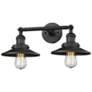 1_Railroad 8" High Matte Black 2-Light LED Wall Sconce