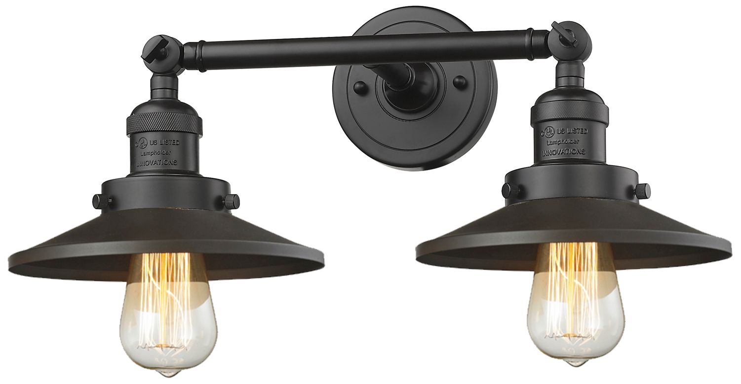 Railroad 8" High Oil-Rubbed Bronze LED 2-Light Wall Sconce