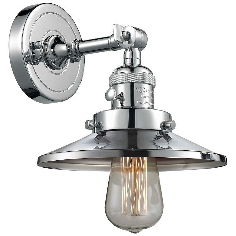 Image 1 Railroad 8" High Polished Chrome Wall Sconce