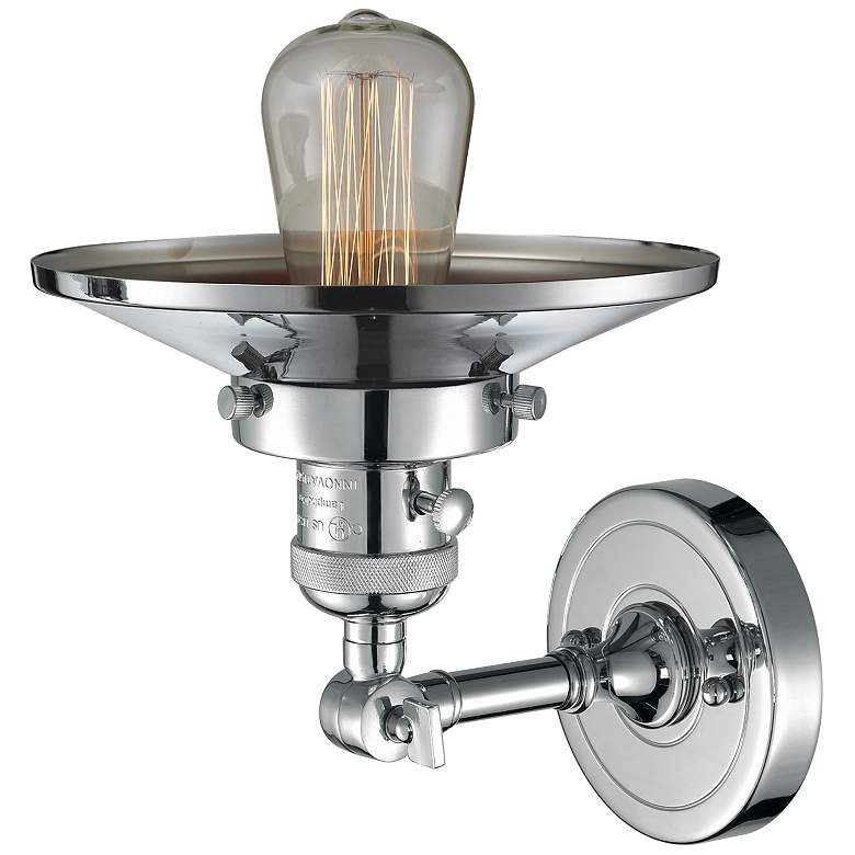 Image 2 Railroad 8" High Polished Chrome Wall Sconce more views