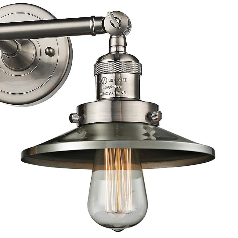 Image 3 Railroad 8" High Satin Nickel 2-Light Adjustable Wall Sconce more views