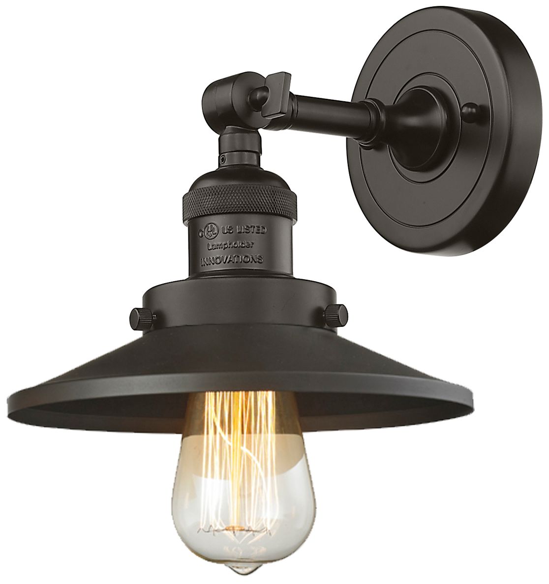 Image 2 Railroad  8" LED Semi-Flush Mount - Oil Rubbed Bronze - Oil Rubbed Bro more views