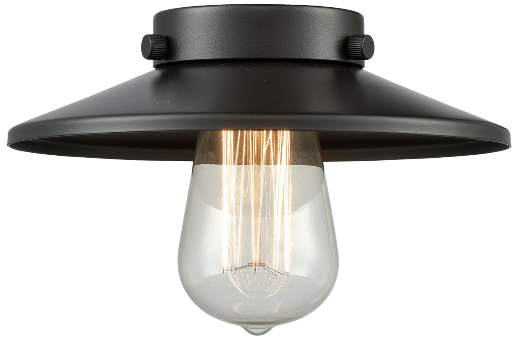 Image 5 Railroad  8" LED Semi-Flush Mount - Oil Rubbed Bronze - Oil Rubbed Bro more views