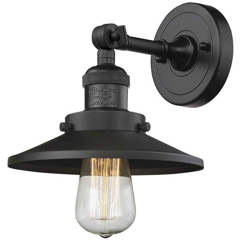 Image 1 Railroad 8 inch Matte Black Sconce