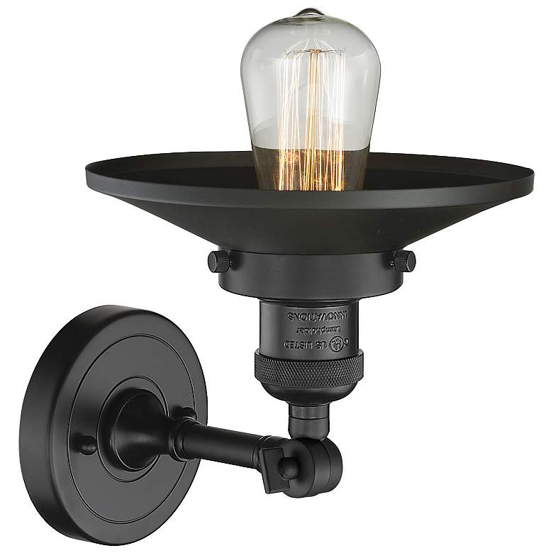 Image 3 Railroad 8 inch Matte Black Sconce more views