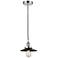 Railroad 8" Polished Chrome Mini Pendant w/ Matte Black Shade