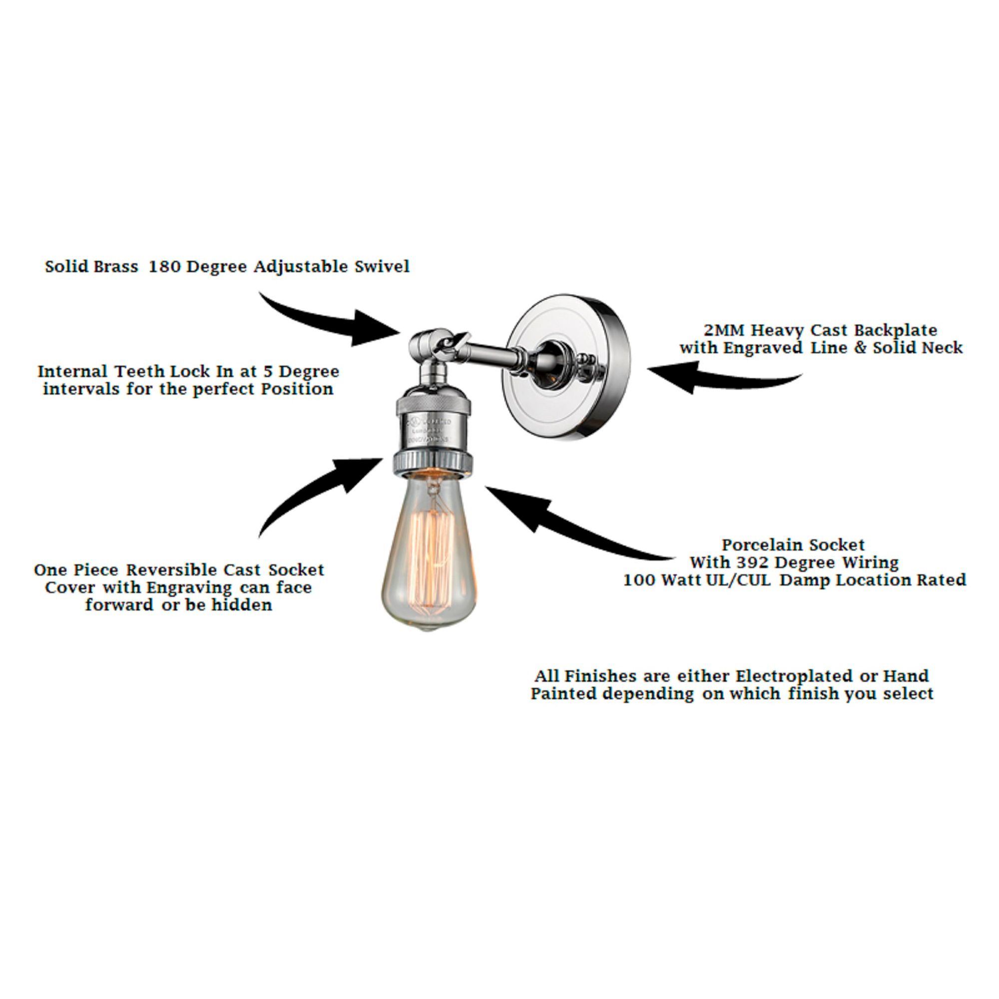 Image 7 Railroad 8" Polished Chrome Sconce more views