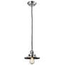 Railroad 8" Polished Nickel Cord Hung Mini Pendant