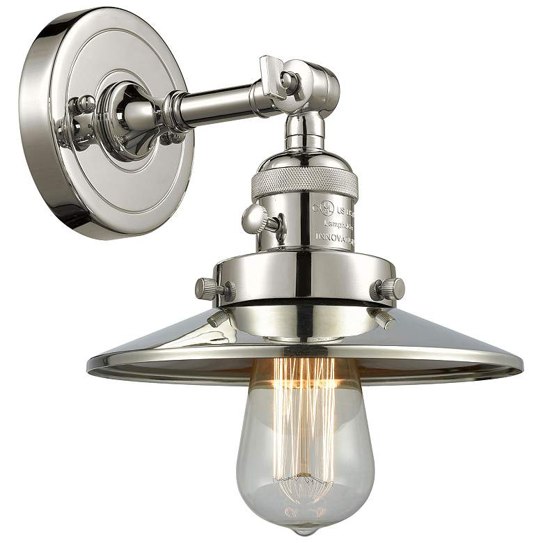 Image 1 Railroad 8" Polished Nickel Sconce