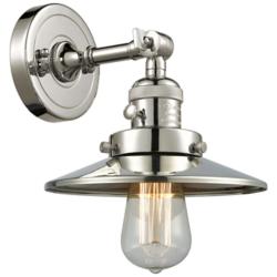 Railroad 8" Polished Nickel Sconce