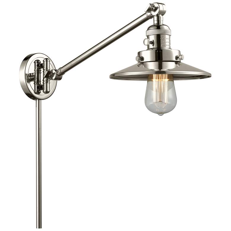 Image 1 Railroad 8" Polished Nickel Swing Arm