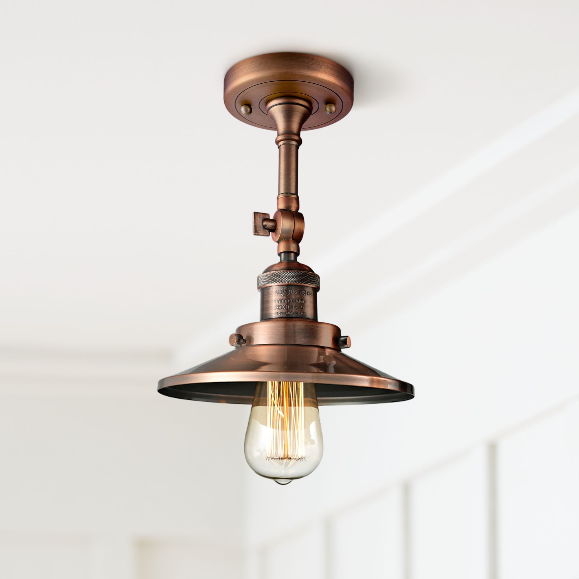 ceiling copper light fitting