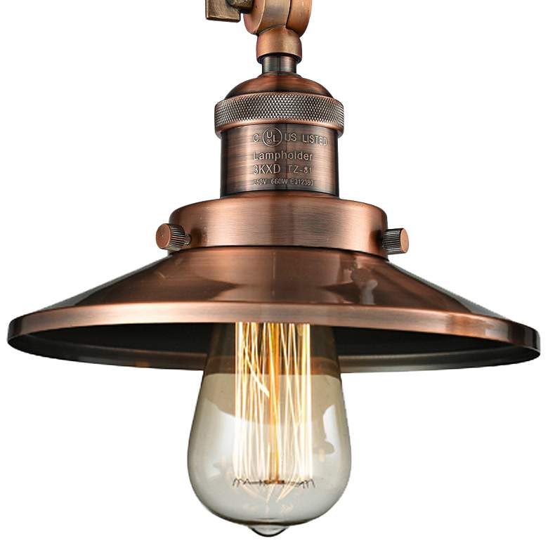 Image 3 Railroad 8" Wide Antique Copper Adjustable Ceiling Light more views