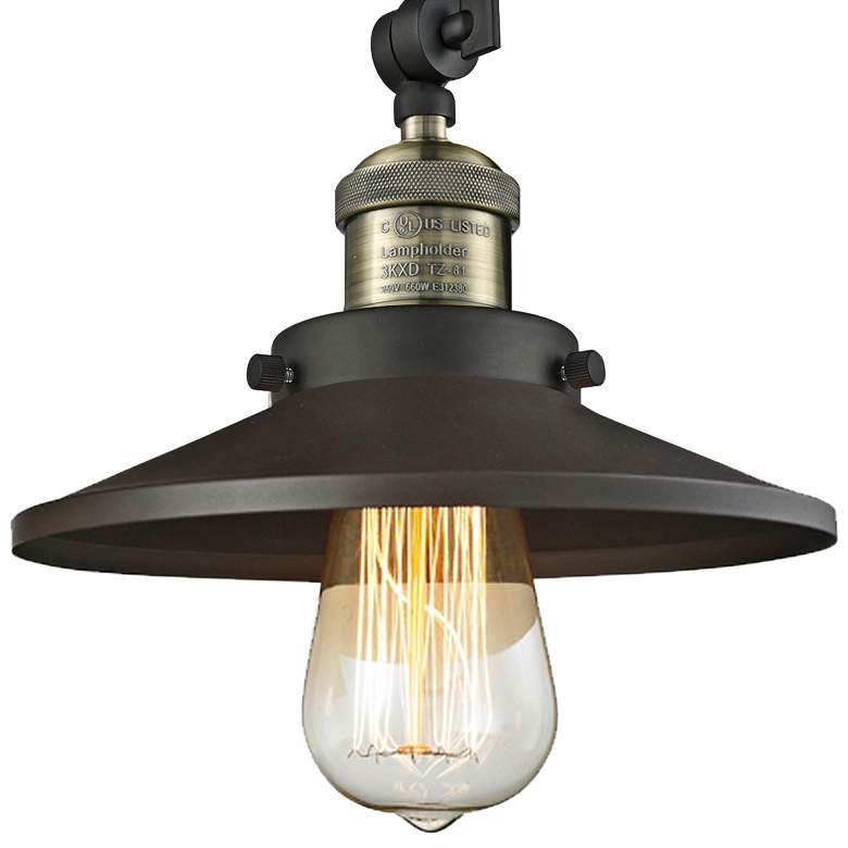 Image 3 Railroad 8 inch Wide Black and Brass Adjustable Ceiling Light more views