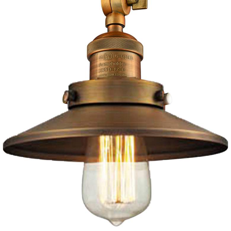 Image 3 Railroad 8 inch Wide Brushed Brass Adjustable Ceiling Light more views