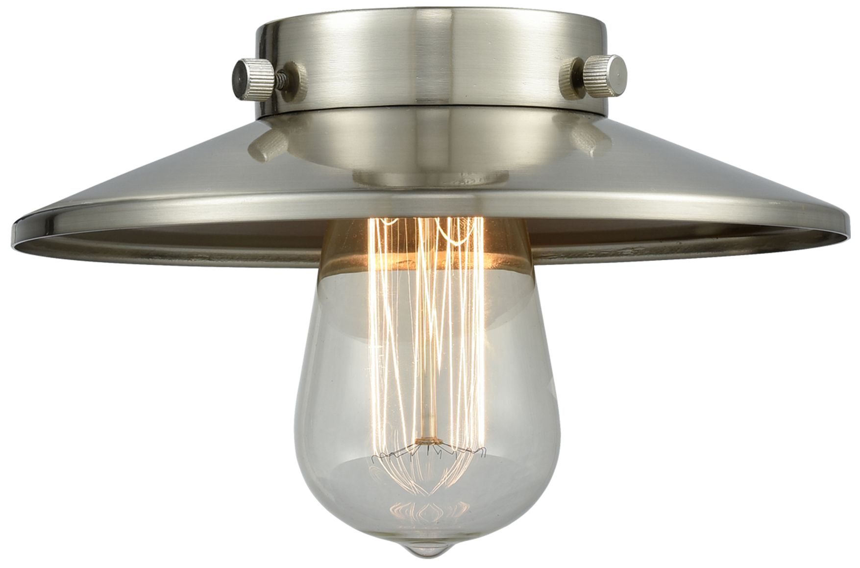 Railroad 8" Wide Brushed Satin Nickel LED Mini Pendant - Made to Order