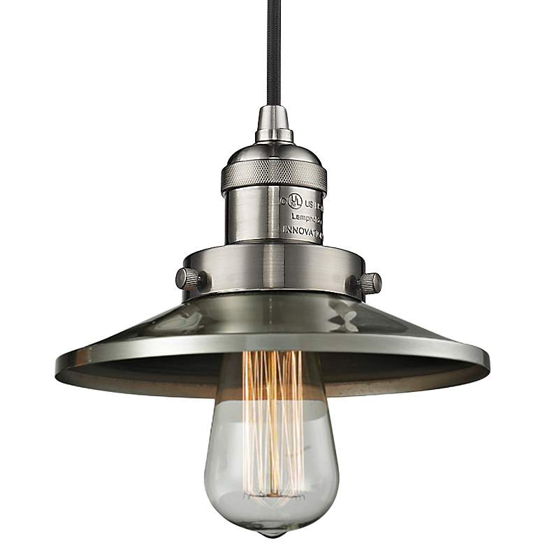 Image 4 Railroad 8" Wide Brushed Satin Nickel Mini Pendant more views